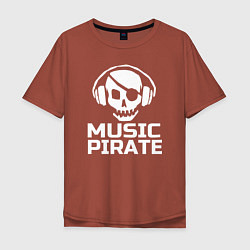 Мужская футболка оверсайз Music pirate