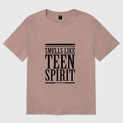 Футболка оверсайз мужская Smells like teen spirit, цвет: пыльно-розовый
