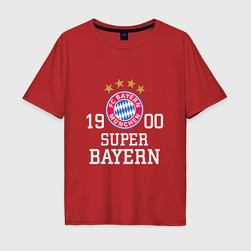 Мужская футболка оверсайз Super Bayern 1900 / Красный – фото 1