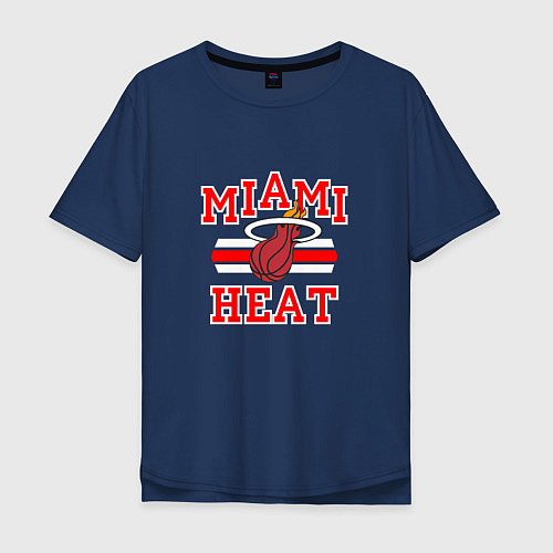 Мужская футболка оверсайз Miami Heat / Тёмно-синий – фото 1