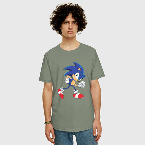 Мужская футболка оверсайз Sonic the Hedgehog / Авокадо – фото 3