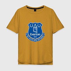 Футболка оверсайз мужская Эвертон logo - nil satis nisi optimum, цвет: горчичный