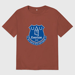 Футболка оверсайз мужская Эвертон logo - nil satis nisi optimum, цвет: кирпичный