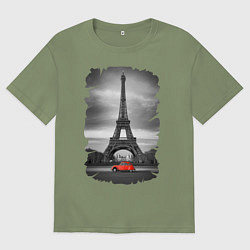 Мужская футболка оверсайз Эйфелева башня