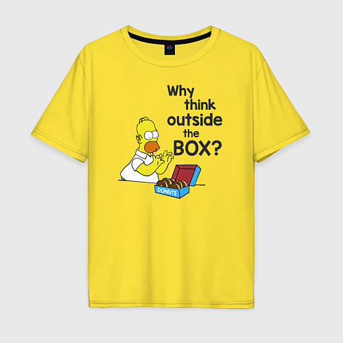 Мужская футболка оверсайз Outside the box / Желтый – фото 1