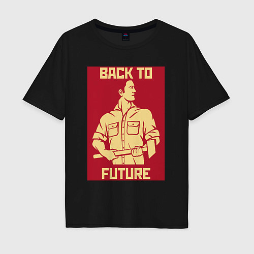 Мужская футболка оверсайз BACK TO FUTURE / Черный – фото 1