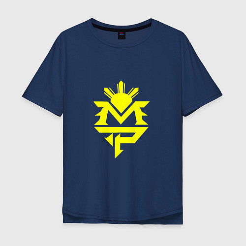 Мужская футболка оверсайз Manny Pacquiao Logo / Тёмно-синий – фото 1