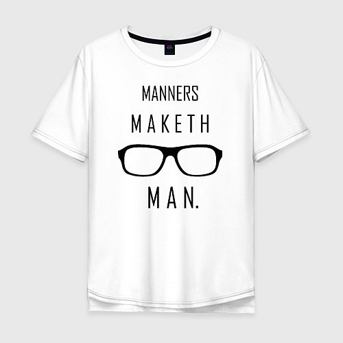 Мужская футболка оверсайз Kingsman: Manners maketh man / Белый – фото 1