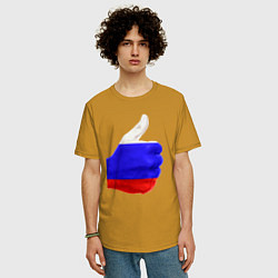 Футболка оверсайз мужская Россия мне нравится!, цвет: горчичный — фото 2