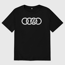 Футболка оверсайз мужская AUDI VW, цвет: черный