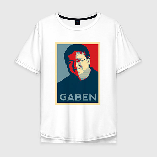 Мужская футболка оверсайз Gaben Face / Белый – фото 1