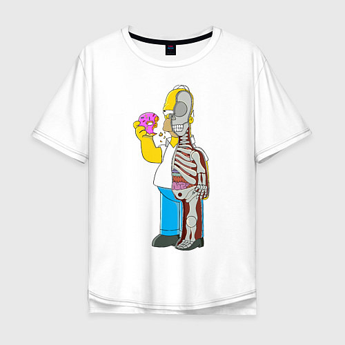 Мужская футболка оверсайз Homer Anatomy / Белый – фото 1