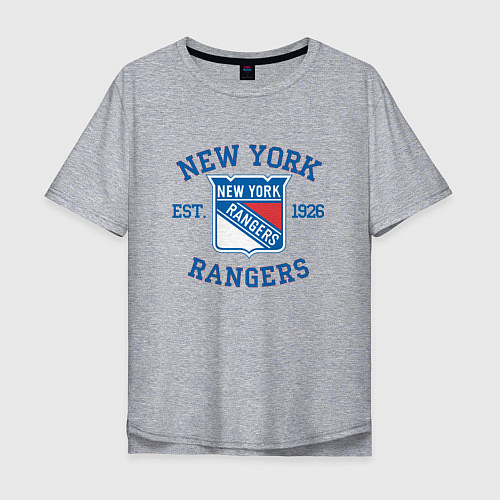 Мужская футболка оверсайз New York Rengers / Меланж – фото 1