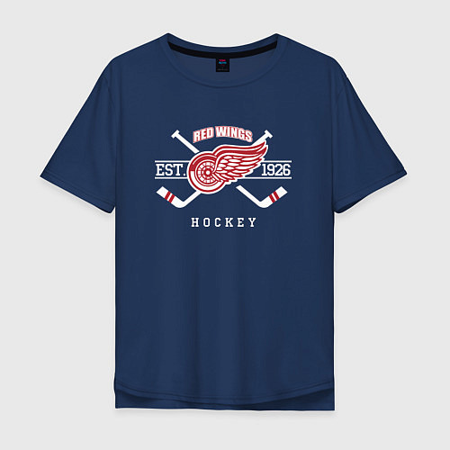 Мужская футболка оверсайз Detroit Red Wings: Est.1926 / Тёмно-синий – фото 1