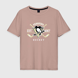 Мужская футболка оверсайз Pittsburgh Penguins: Est.1967