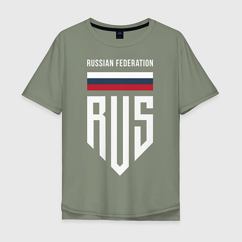 Мужская футболка оверсайз RUS: Russian Federation / Авокадо – фото 1