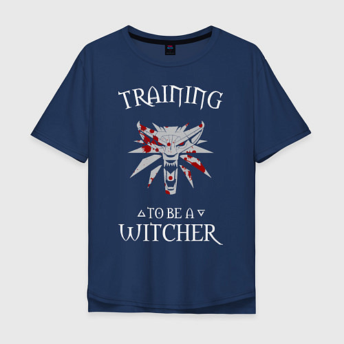 Мужская футболка оверсайз Training to be a Witcher / Тёмно-синий – фото 1