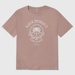 Футболка оверсайз мужская KAER MORHEN WOLF SCHOOL, цвет: пыльно-розовый