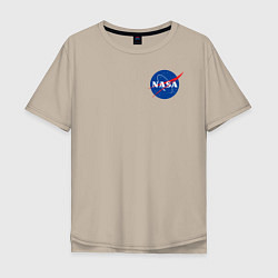 Футболка оверсайз мужская NASA цвета миндальный — фото 1