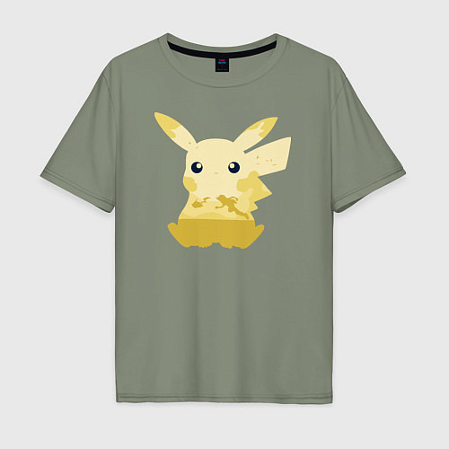 Мужская футболка оверсайз Pikachu Shadow / Авокадо – фото 1