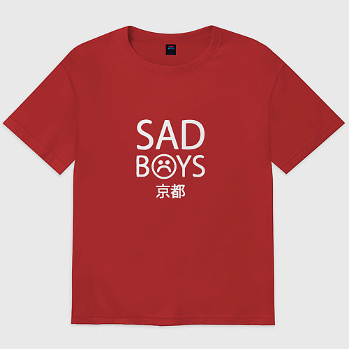 Мужская футболка оверсайз SAD BOYS / Красный – фото 1