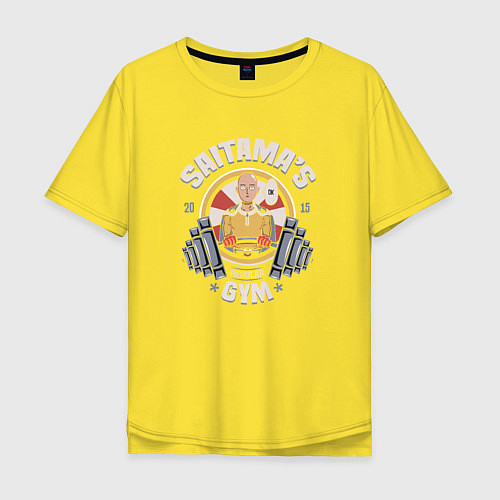 Мужская футболка оверсайз Saitama's Gym / Желтый – фото 1