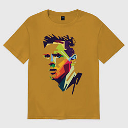 Футболка оверсайз мужская Lionel Messi: fun-art, цвет: горчичный