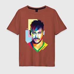Футболка оверсайз мужская Neymar: fun-art, цвет: кирпичный