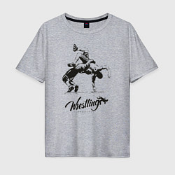 Футболка оверсайз мужская Wrestling, цвет: меланж