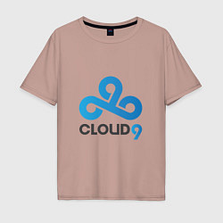 Футболка оверсайз мужская Cloud9, цвет: пыльно-розовый
