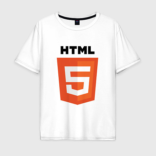 Мужская футболка оверсайз HTML5 / Белый – фото 1