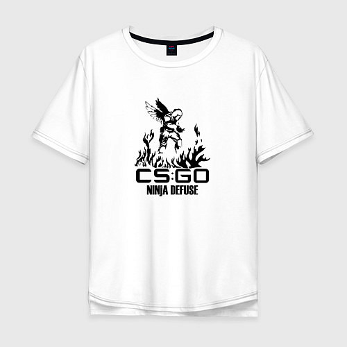 Мужская футболка оверсайз Cs:go - Ninja Defuse / Белый – фото 1