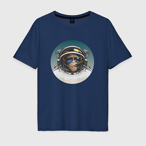 Мужская футболка оверсайз Космонавт 6.6 / Тёмно-синий – фото 1