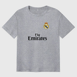 Футболка оверсайз мужская Real Madrid: Fly Emirates, цвет: меланж