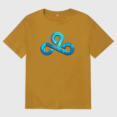 Мужская футболка оверсайз Cloud9 Foil Металлический эффект / Горчичный – фото 1