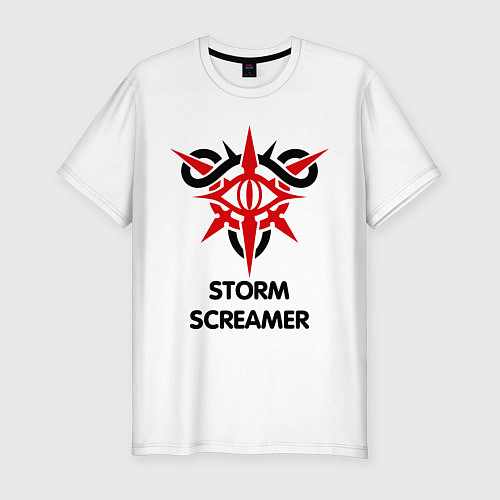 Мужская slim-футболка Dark Elf Mage - Storm Screamer / Белый – фото 1