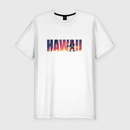 Мужская slim-футболка HAWAII 9 / Белый – фото 1