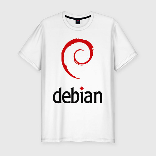 Мужская slim-футболка Debian / Белый – фото 1