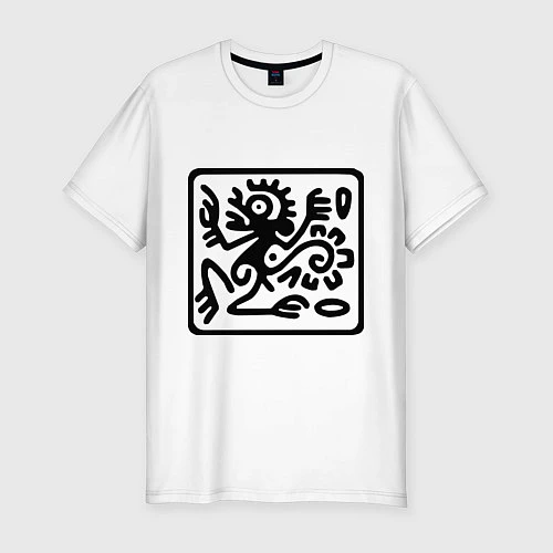 Мужская slim-футболка Обезьяна / Белый – фото 1