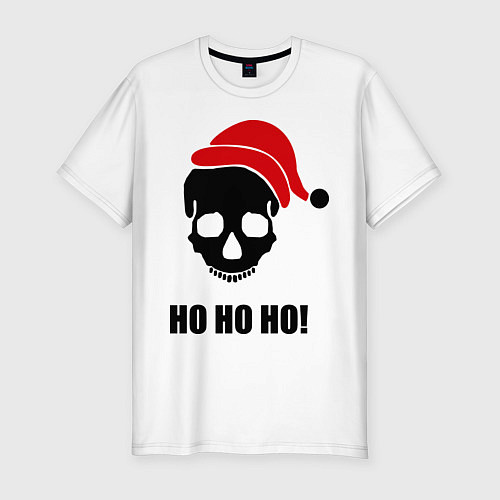 Мужская slim-футболка HO-HO-HO! / Белый – фото 1