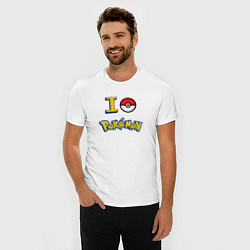 Футболка slim-fit Покемон I love pokemon, цвет: белый — фото 2