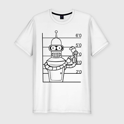 Мужская slim-футболка Bender Wanted / Белый – фото 1