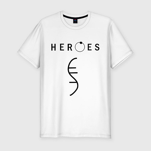 Мужская slim-футболка Heroes Symbol / Белый – фото 1