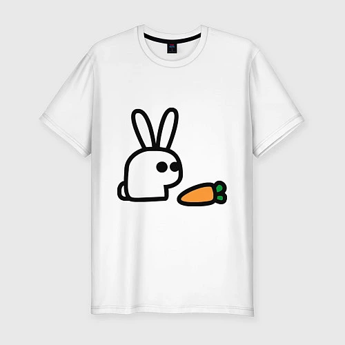 Мужская slim-футболка Заяц и морковка / Белый – фото 1