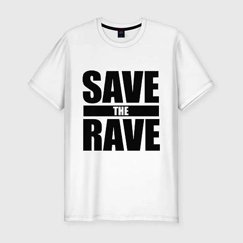 Мужская slim-футболка Save the rave / Белый – фото 1