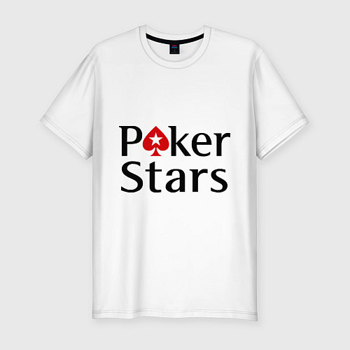 Мужская slim-футболка Poker Stars / Белый – фото 1