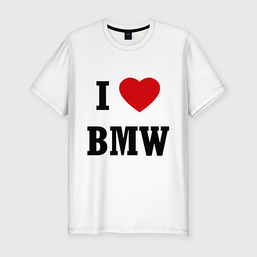 Мужская slim-футболка I love BMW / Белый – фото 1