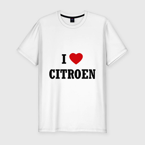 Мужская slim-футболка I love Citroen / Белый – фото 1