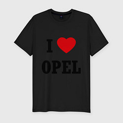 Мужская slim-футболка I love Opel
