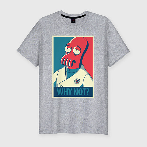 Мужская slim-футболка Zoidberg: Why not? / Меланж – фото 1